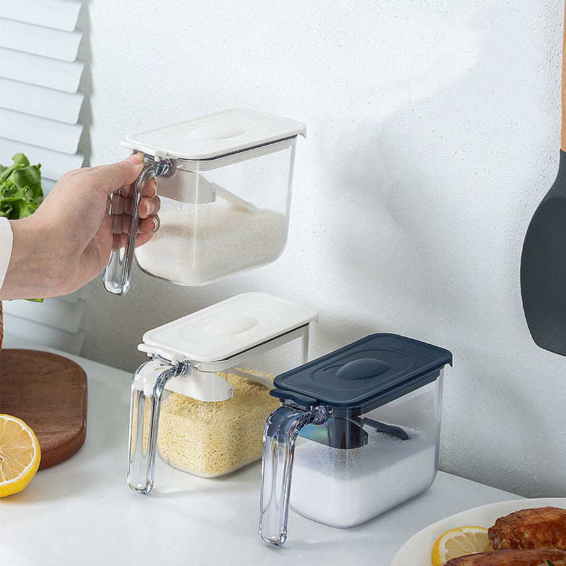 Silicone Sealed Transparent Kitchen Storage Container with Spoon